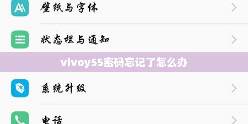 vivoy55密码忘记了怎么办