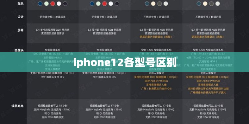 iphone12各型号区别