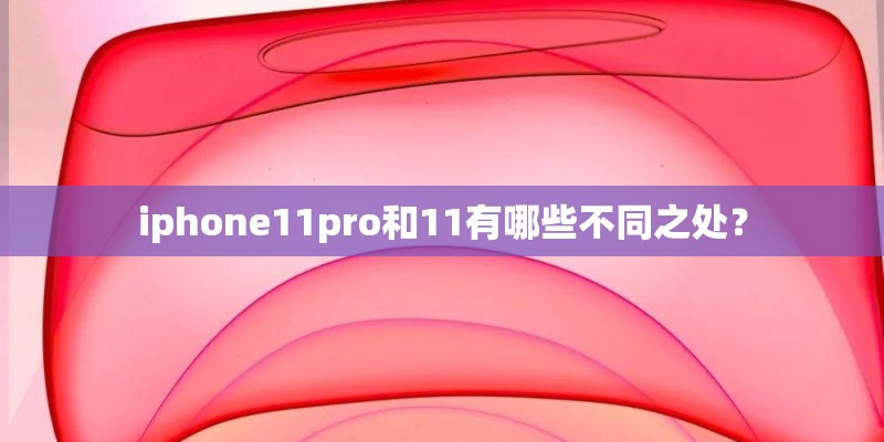 iphone11pro和11有哪些不同之处？