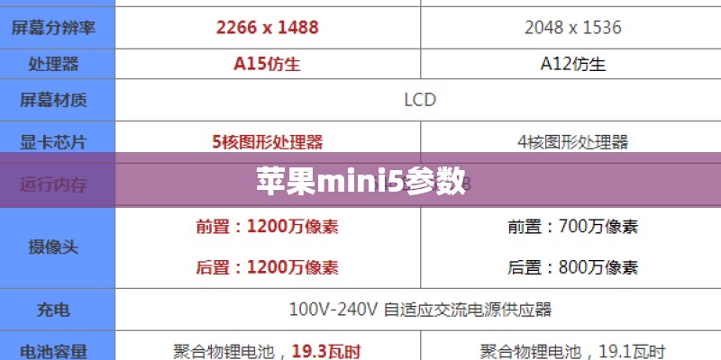 苹果mini5参数
